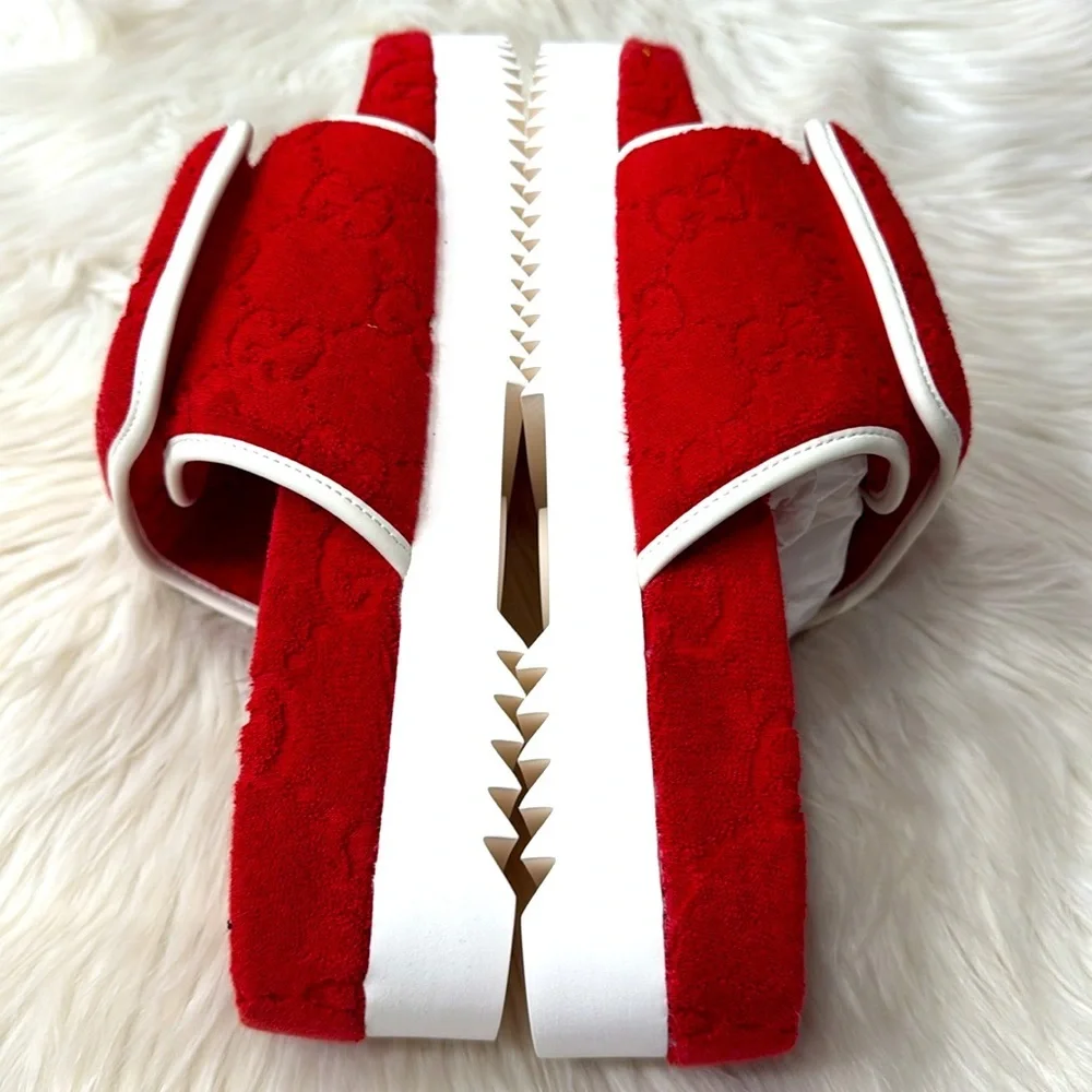 GUCCI x ADIDAS RARE Terry Cloth GG Monogram Sandals